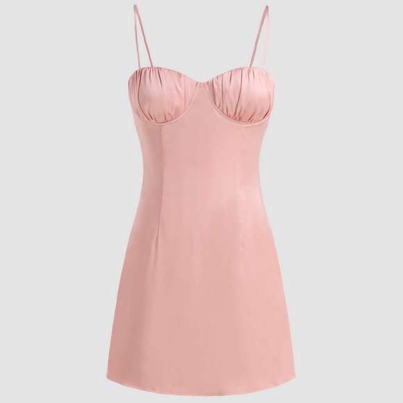 CIDER satin solid mini cami dress - Picture 1 of 5